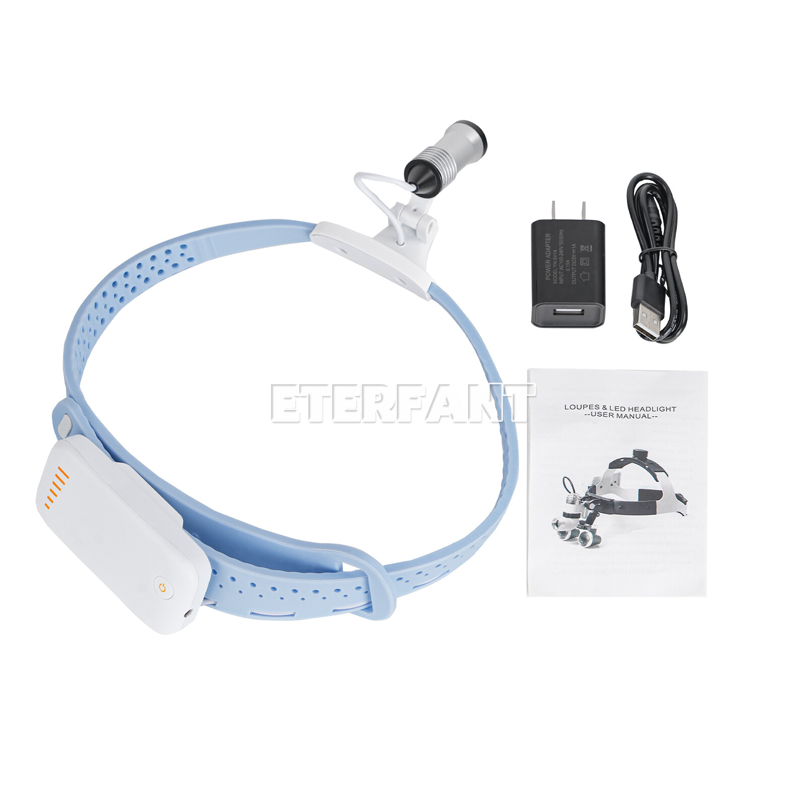 ETERFANT Lightweight Silicone Headlamp Dental Surgery Medical 5W LED Blue