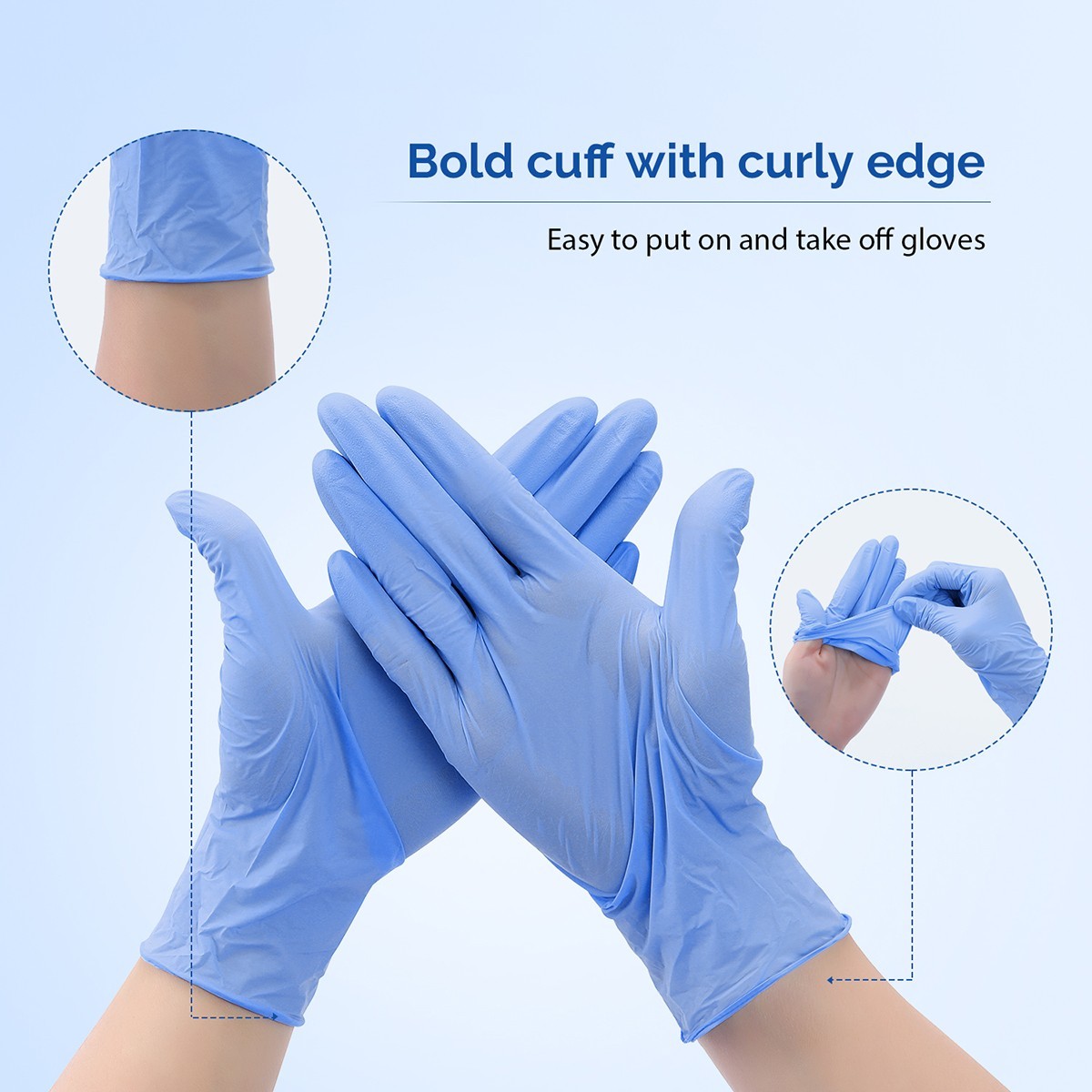 Disposable Glove Blue Nitrile Medical Gloves Powder Free Latex Free Food Grade