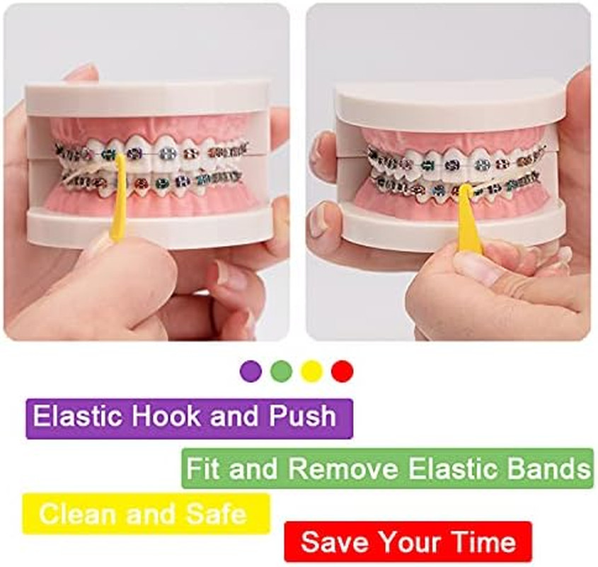 20 Braces Elastic Placers Orthodontic Rubber Band Tool Disposable Multi Color Se