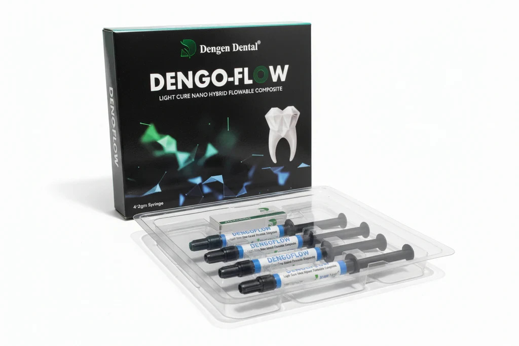 3 Kits of Dental DENGO FLOW Light Cure Nano Hybrid Flowable Restorative 4 x 2gm