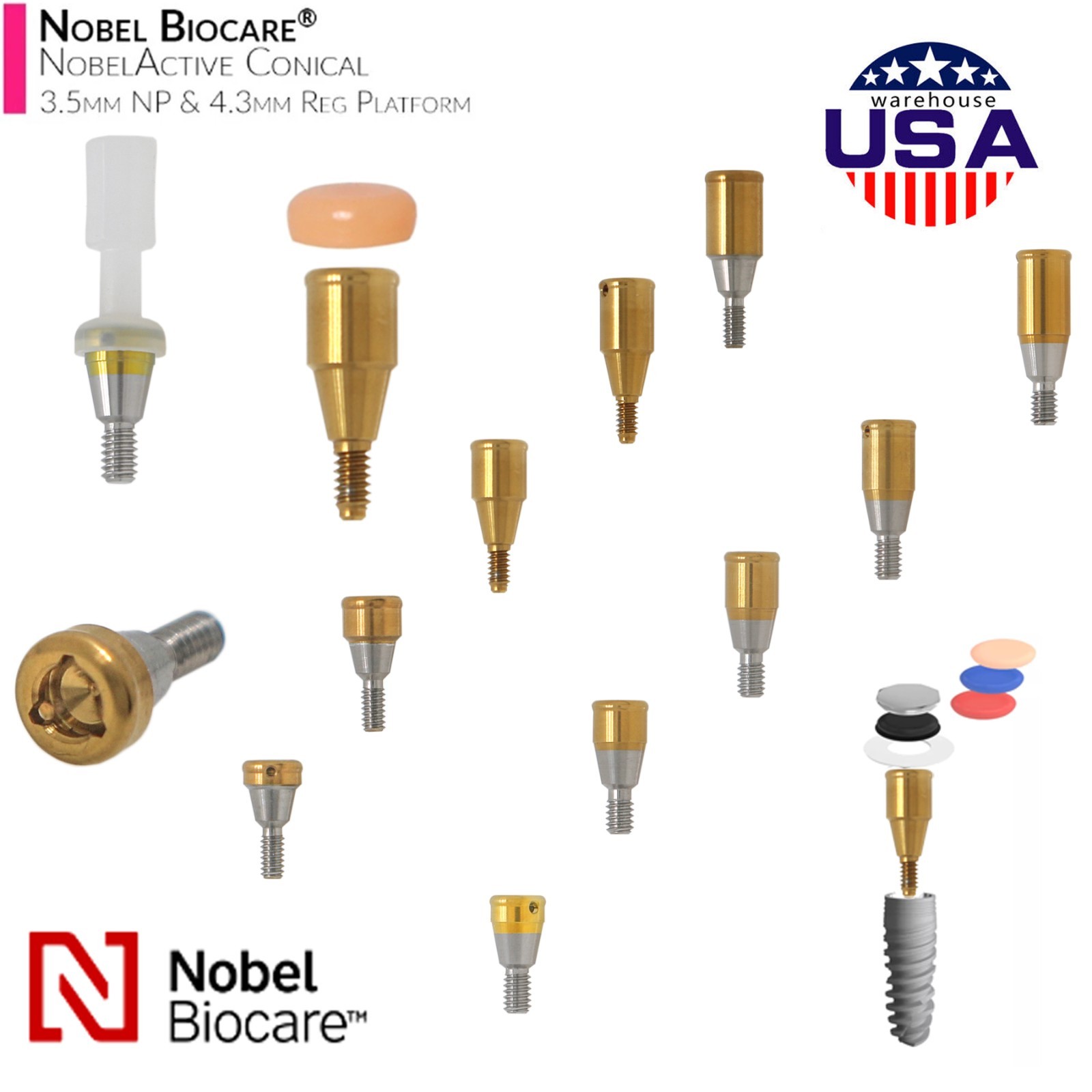 Dental Locator Abutment NP RP Compatible with Nobel NBL Active Implant AH 1–5mm
