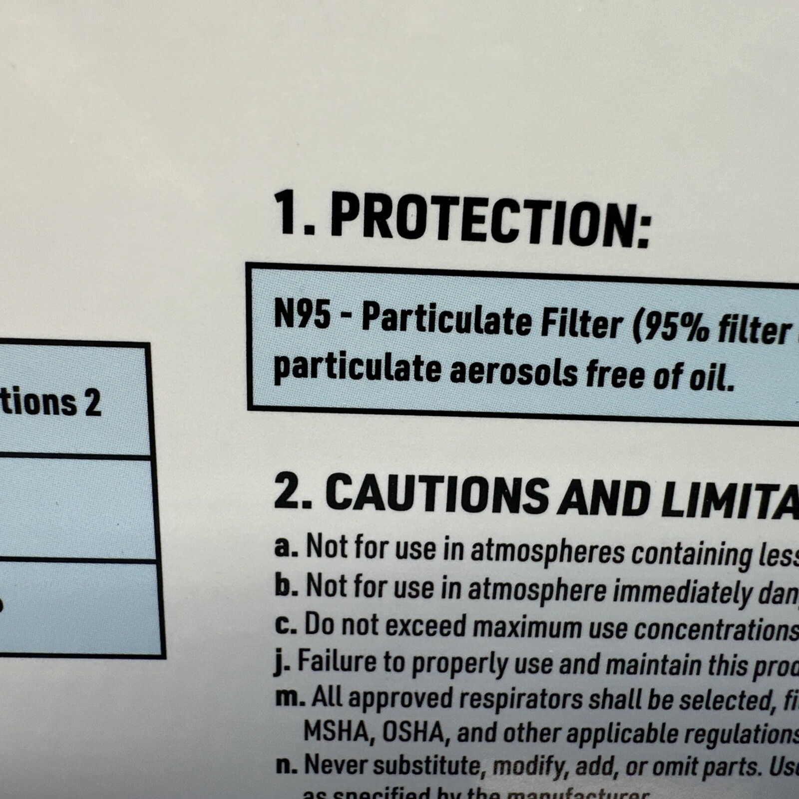Lot Of 2 Boxes Niosh particulate respirator N 95 masks model number D–101 {116}
