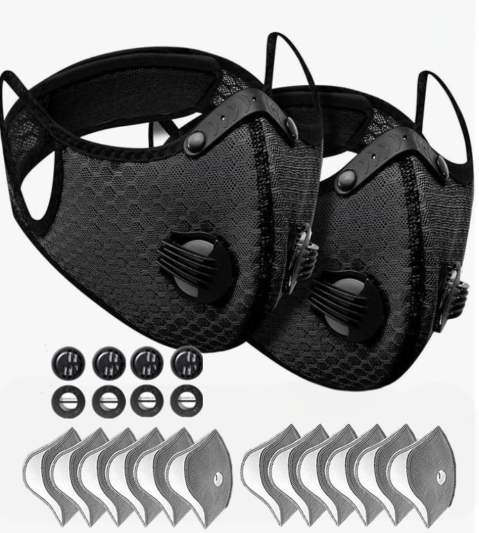 2PCS Anti Pollution Facepiece Half Face Shield Respirator With Filters Face Mask