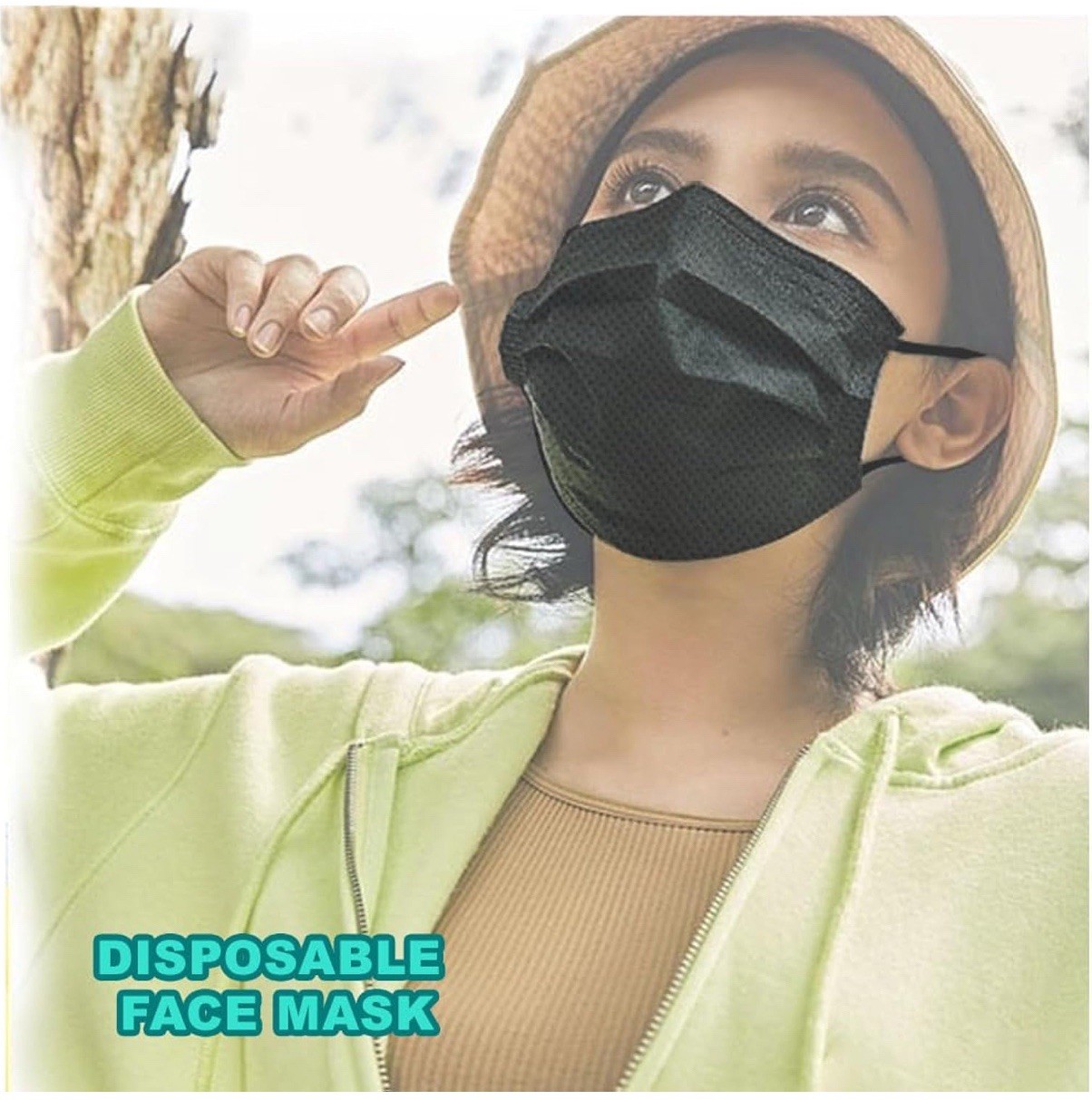 1000 Pcs Protective Disposable Respirator 3-Layers Protect Cover Black Face Mask