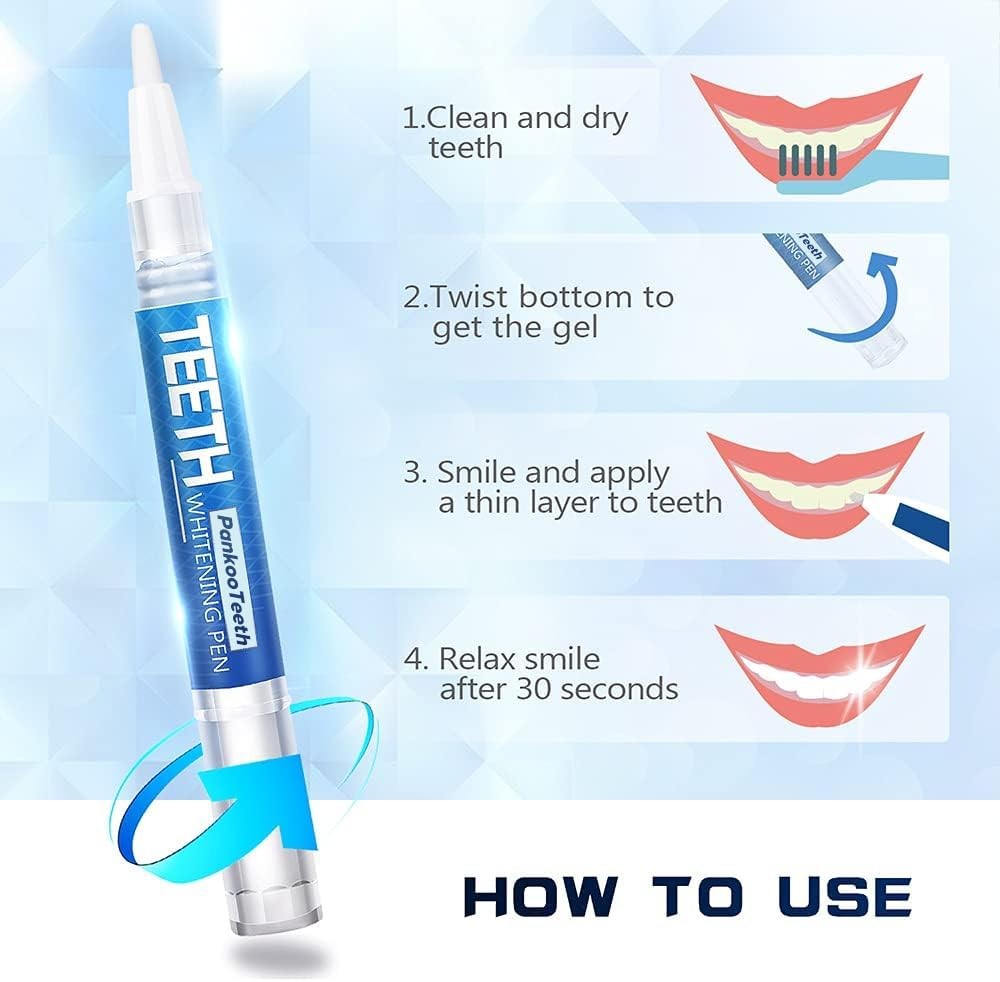 Teeth Whitening Pen 4+1(5 Pack), 70+ Treatments, 0.24 Fl Oz (Pack of 5), Bule