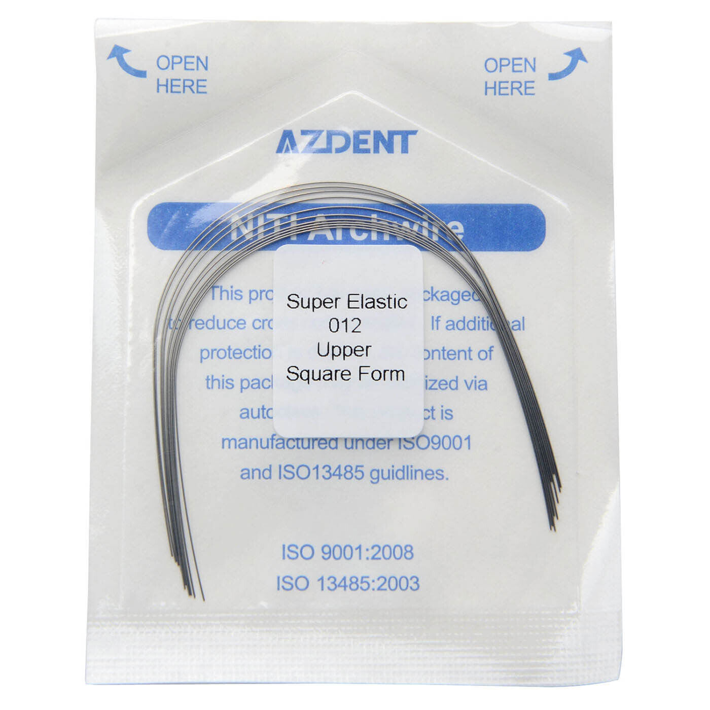 dental Orthodo super elástico niti redondear alambre ovoide/naturaleza/cuadrado