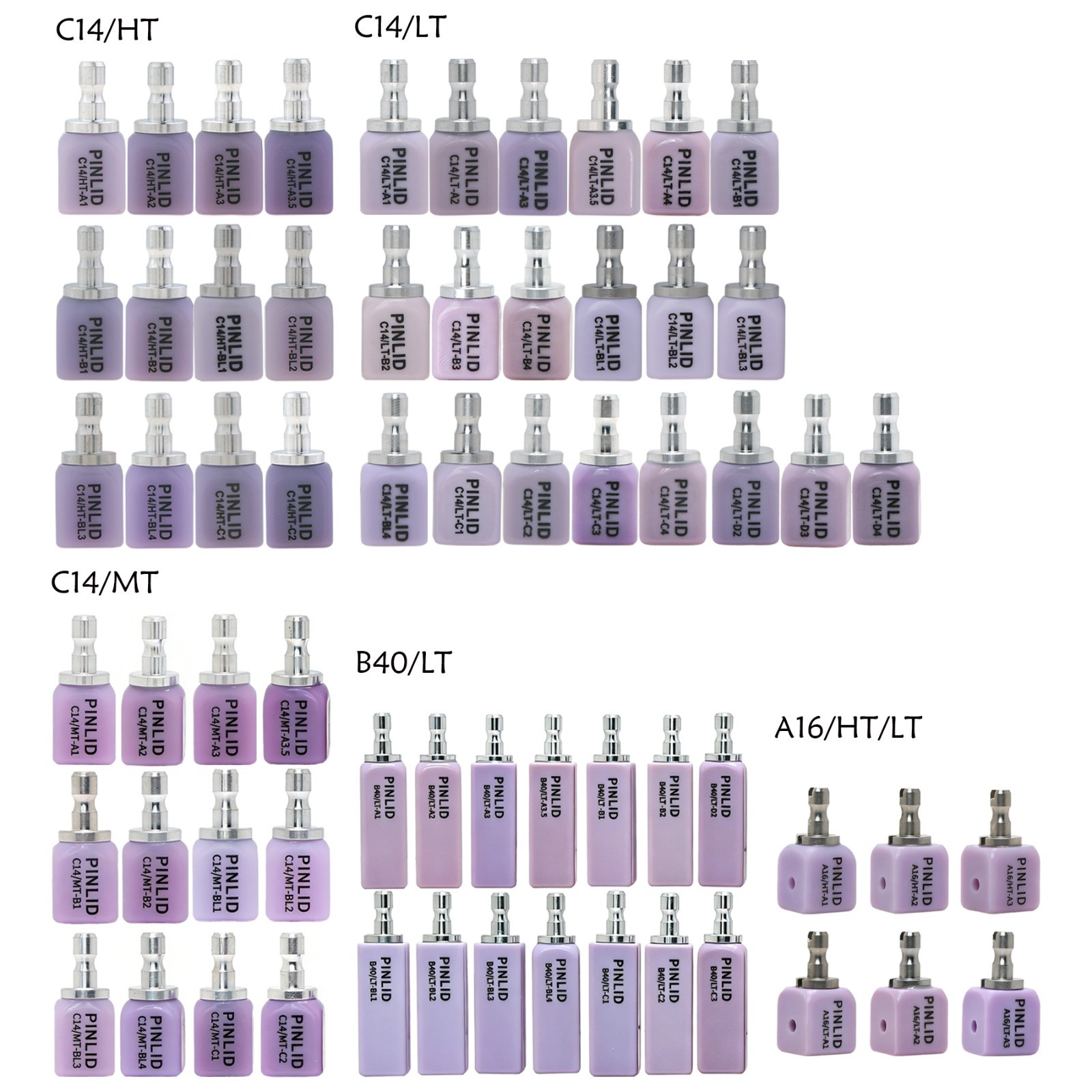 Dental Emax CAD/CAM Glass Ceramic Lithium Disilicate Blocks All Types for CEREC