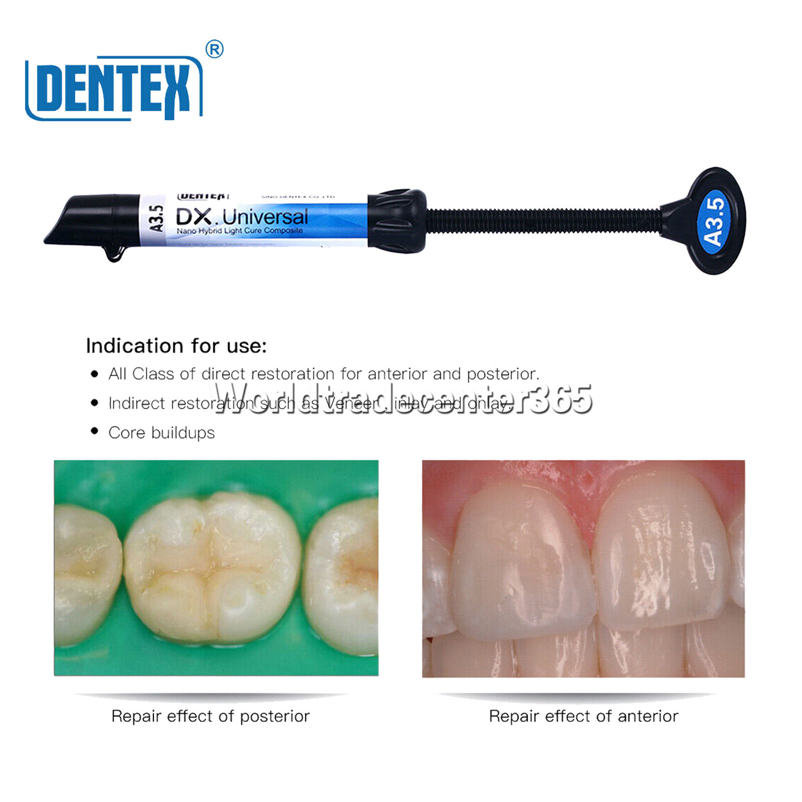 Dental Dentex Universal /Flowable Medium Flow Light Cure Composite Resin Refill
