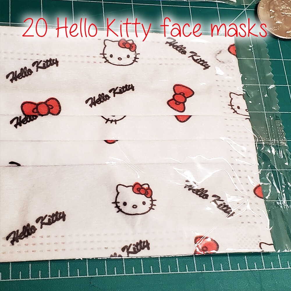 Hello Kitty face mask lot 20 pieces disposable reusable masks new sealed Sanrio