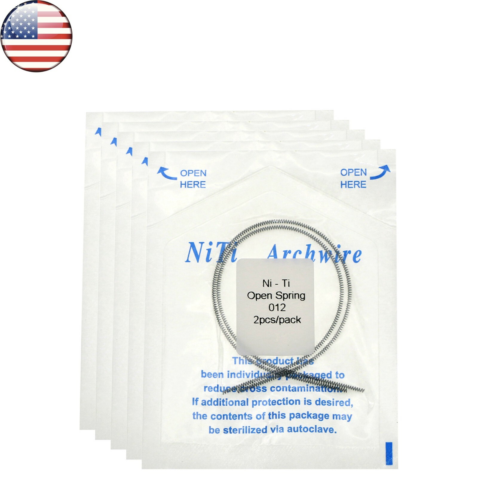 10 Pcs Dental Orthodontic NiTi 0.012/0.010*180 mm Open Coil Spring Medium Force