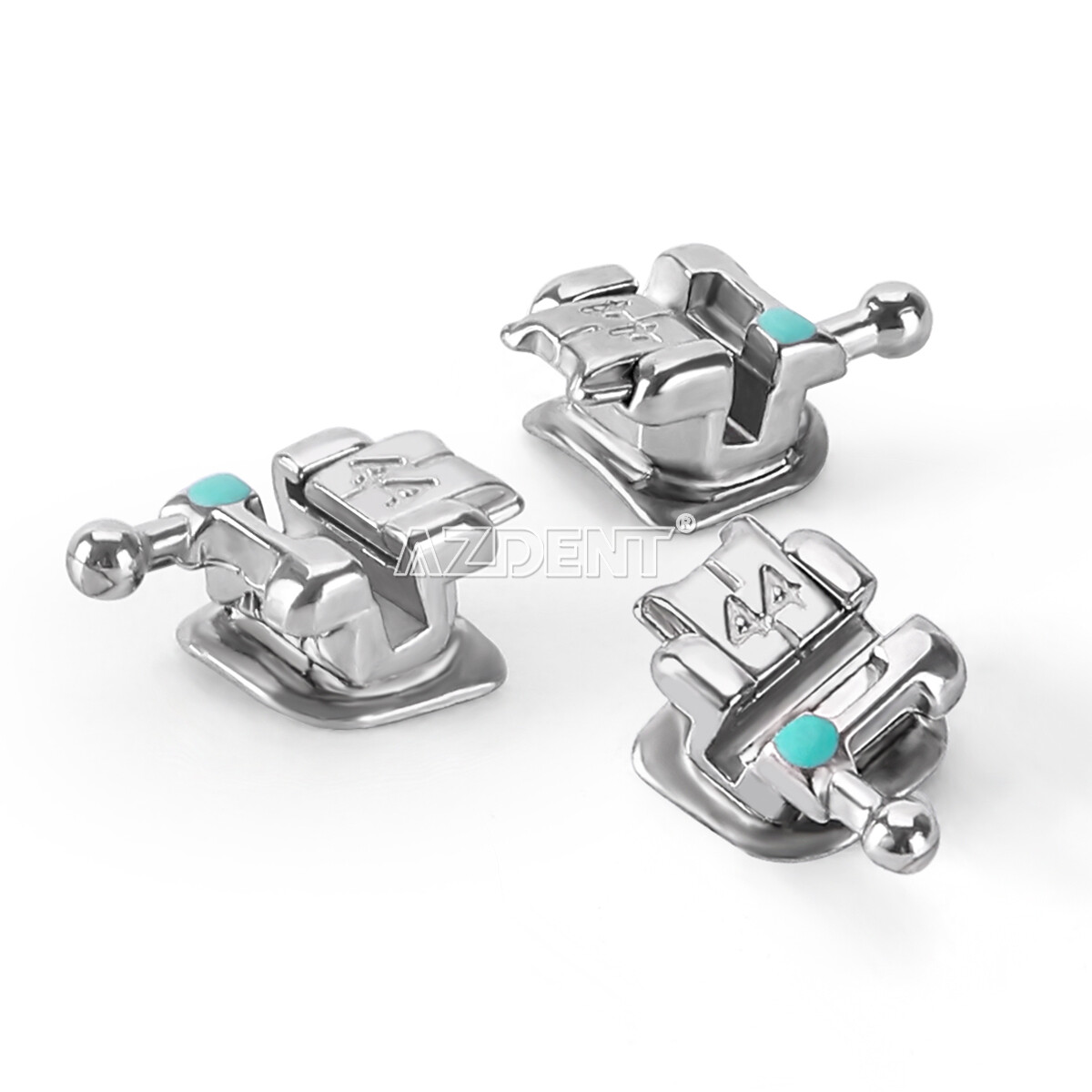 AZDENT Dental Metal Self-Ligating Brackets Braces Mini Roth.022 345 Hooks USA
