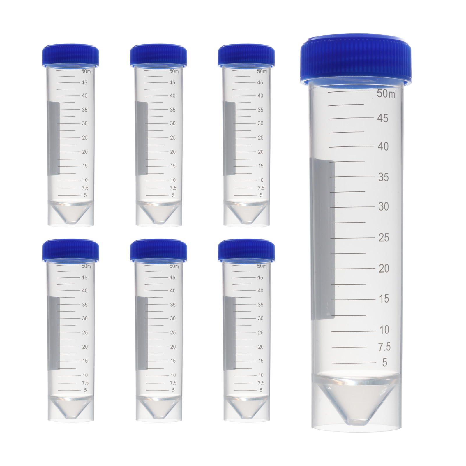 50mL Self Standing Polypropylene Centrifuge Tubes, Screw Caps & White Graduation
