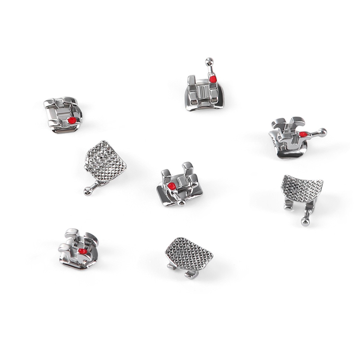 20 Pcs Dental Orthodontic Brackets Braces Mesh Base Mini Roth 018 345 Hooks