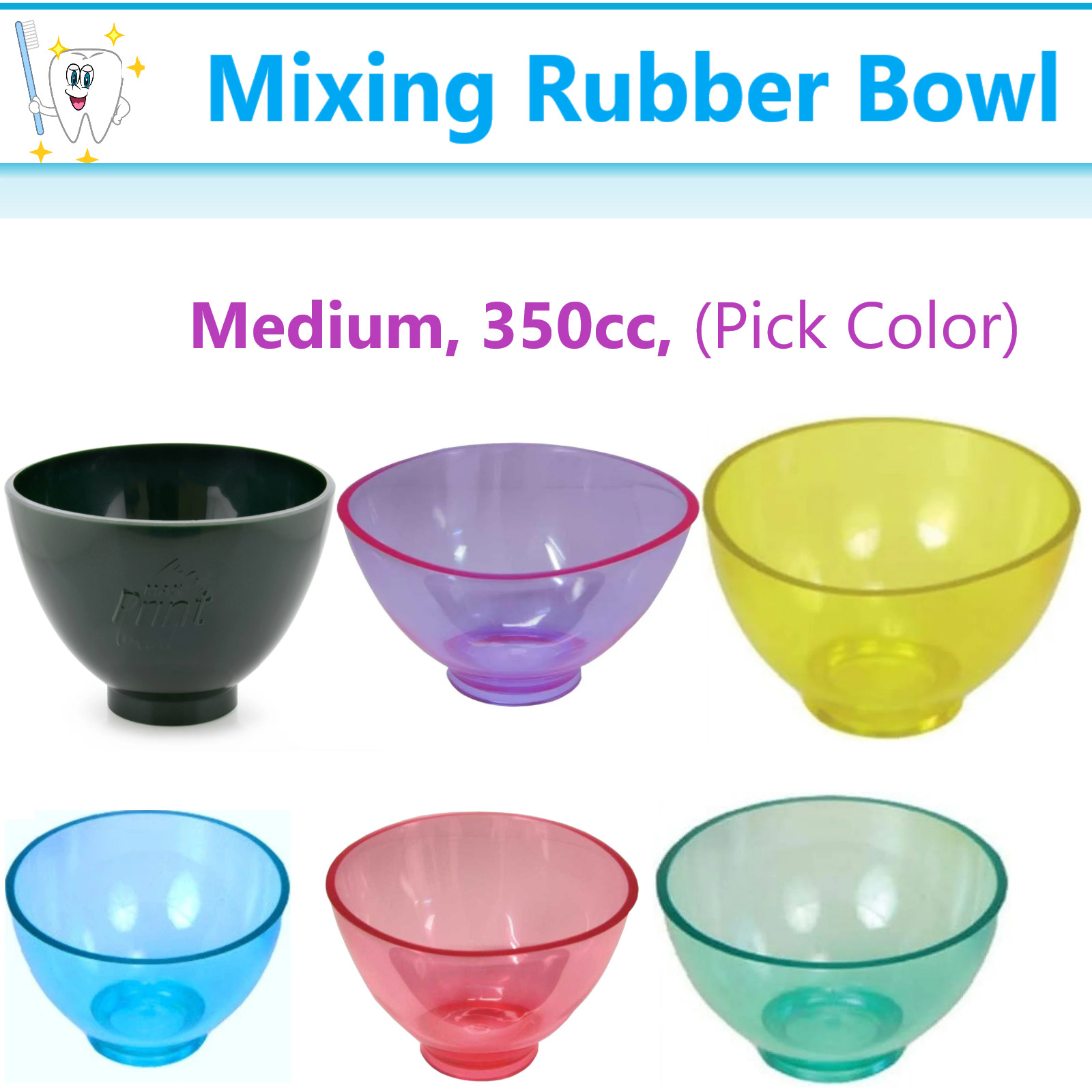 Dental Lab Flexible Rubber Impression Mixing Alginate Bowl – Small, Medium Large