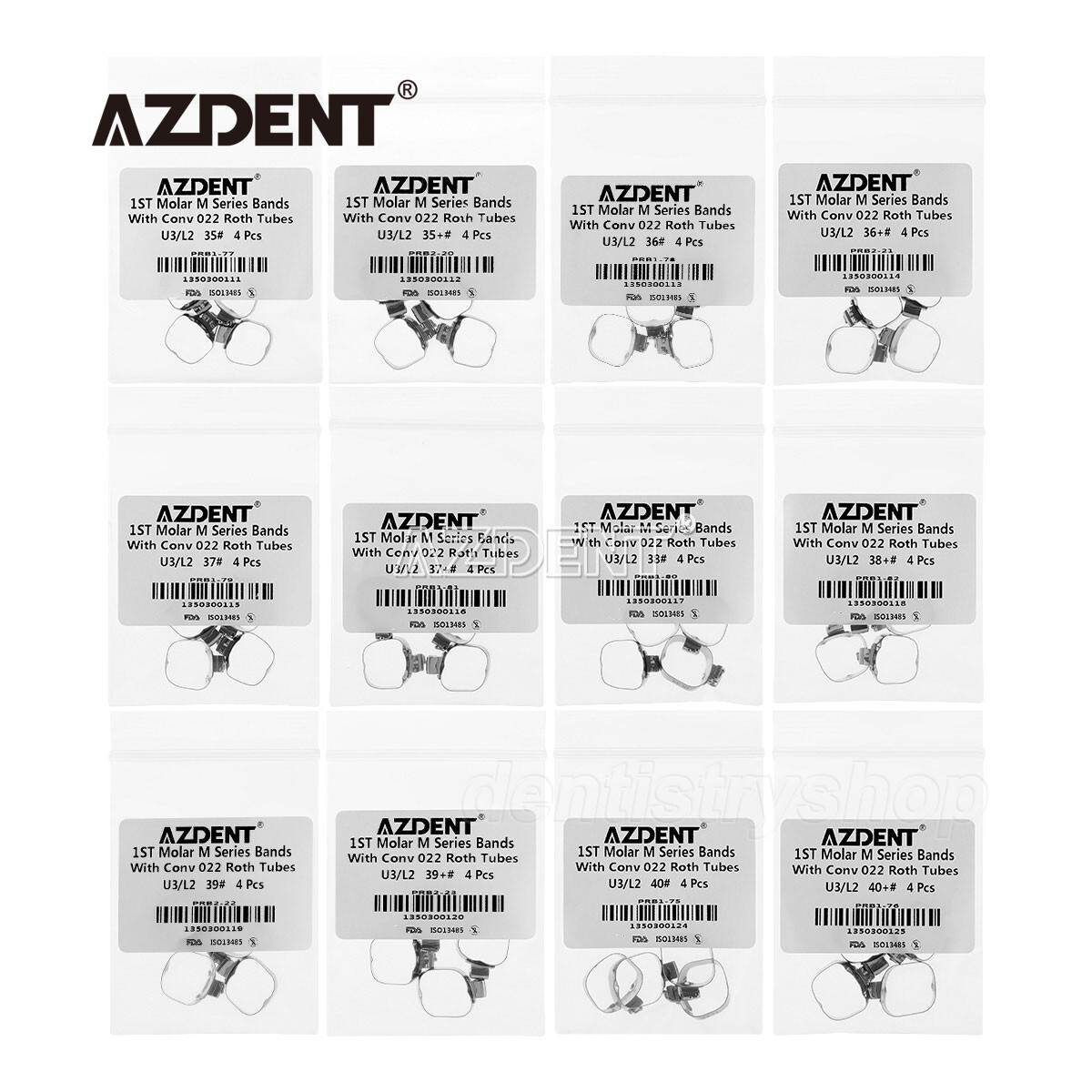 Dental Orthodontic Roth 022 1st Molar Buccal Tube Prewelded Bands 35-40+ Single