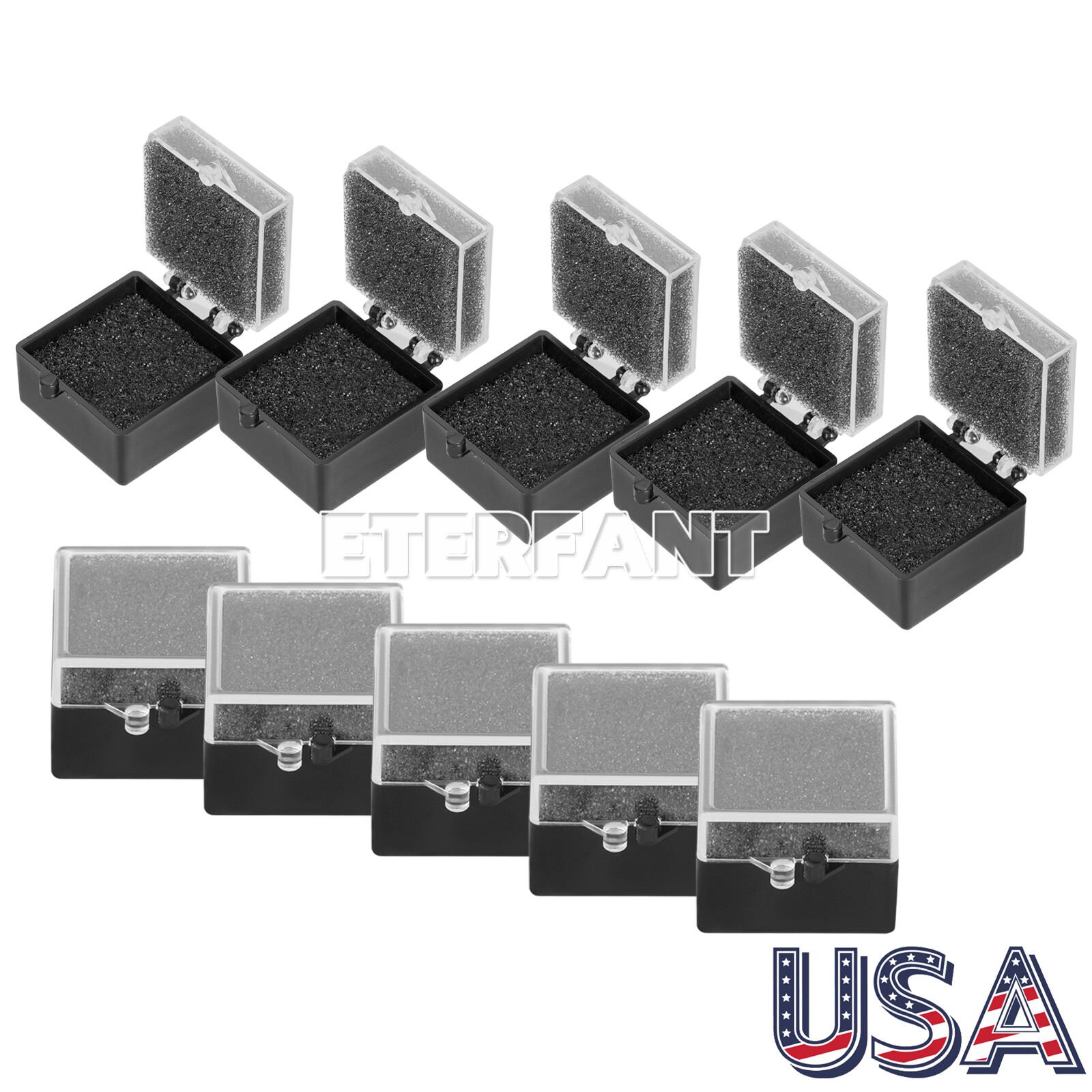 1000Pcs/Pk Dental Lab Jewelry Coin Crown Boxes 1×1 Clear Top with Sponge Fillers