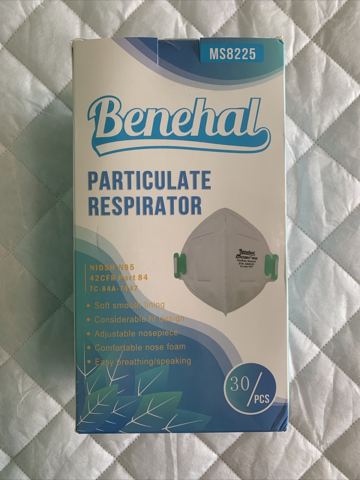 Particulate Respirator MS8225 Masks NIOSH,N95 (30 pack)Soft Adjustable Breatha