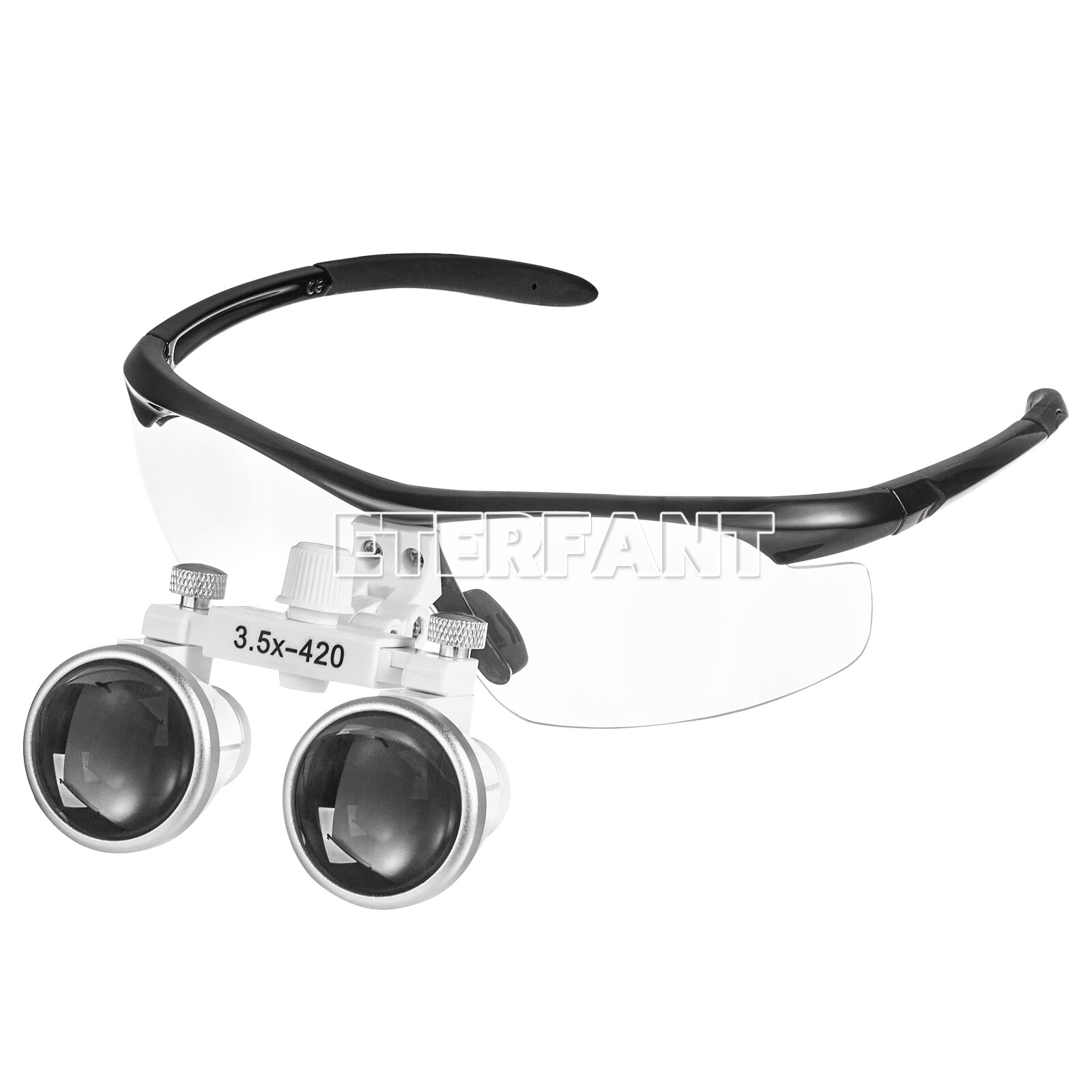 ETERFANT Dental Surgical Binocular Loupes Glasses Lens Magnifier 3.5X-420m Black
