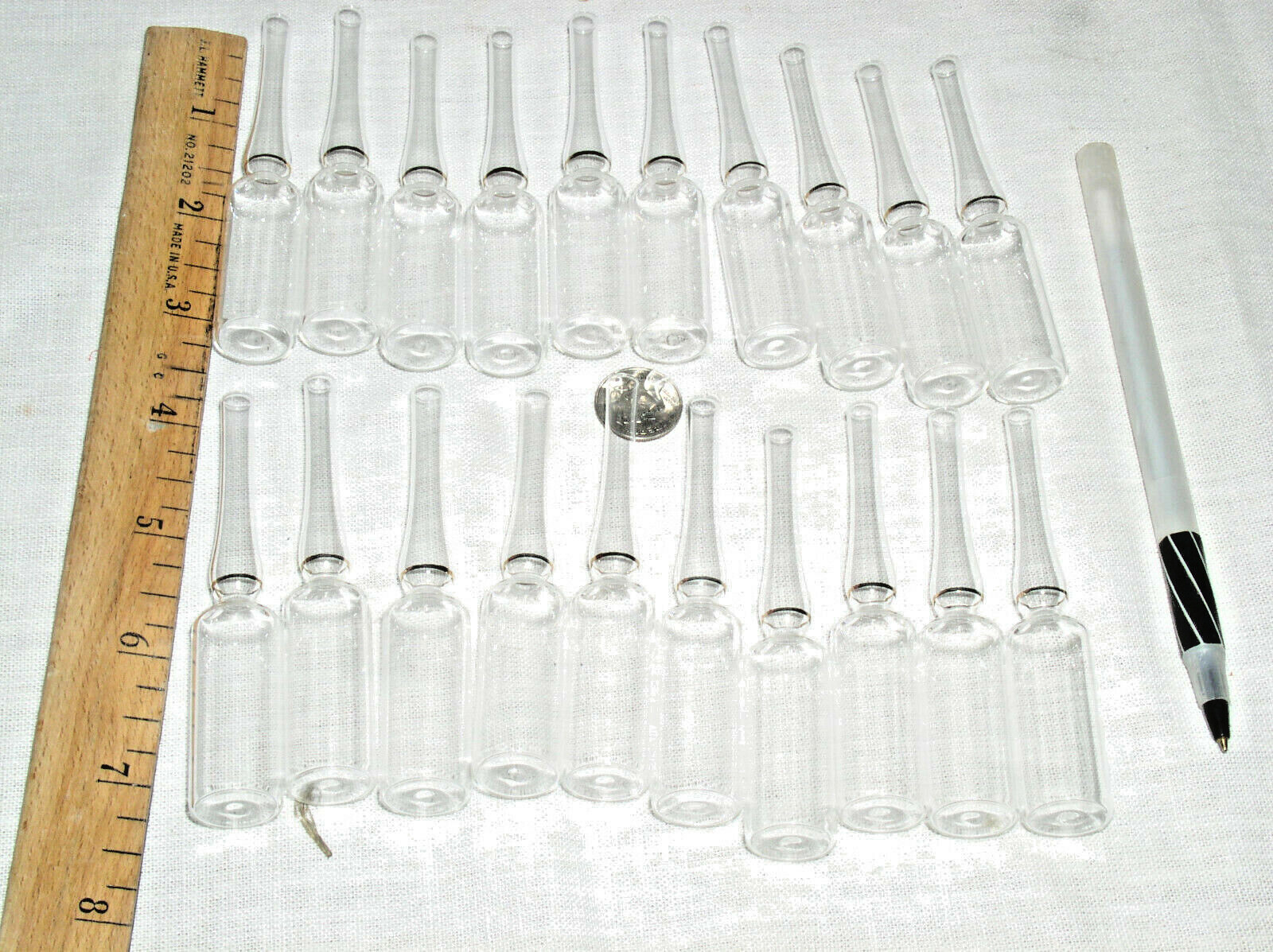 20 NEW 5ML 5 ML PRESCORED WHEATON GLASS GOLDBAND AMPULES AMPOULES 6205-B23 USA