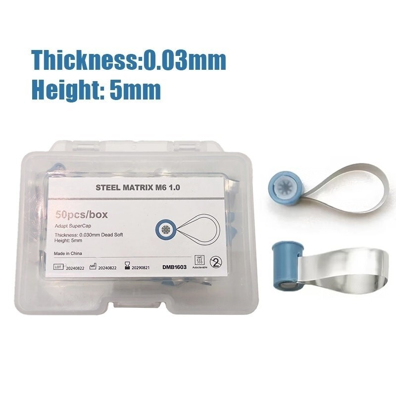 50 Pcs/Box Dental Matrix Bands Contoured Matrices Reel Type Anatomically Shaped