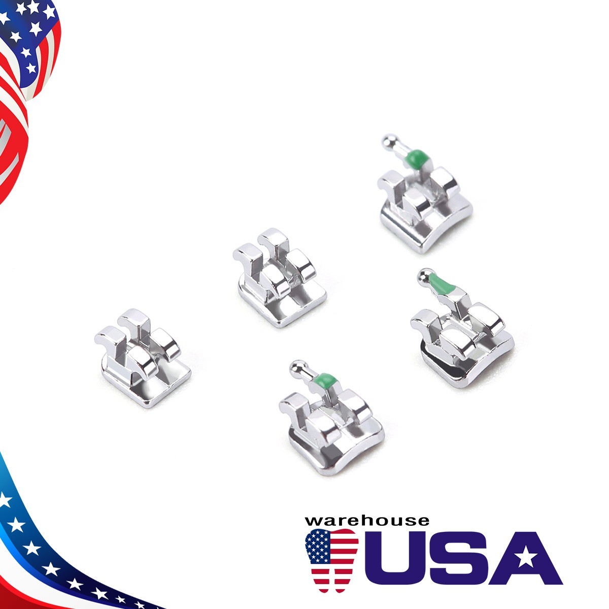 10 pack Dental Orthodontic Brackets Braces Metal Mini Roth Slot 022 Hook 345