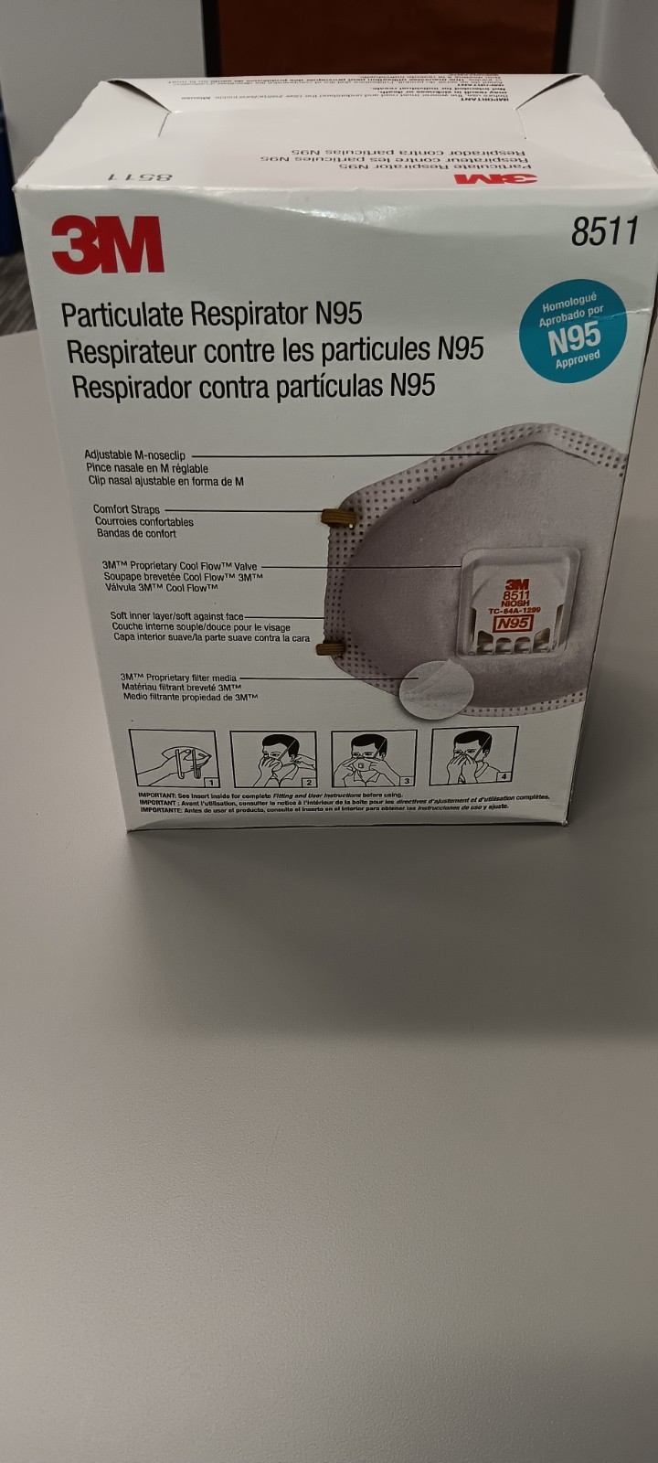 3M N95 Particulate Respirator Face Mask, Case of 80 – 8511 New Case of 80
