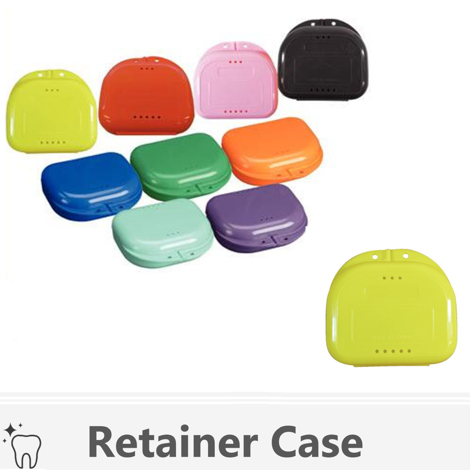 2-200/Pk Sealed Dental Retainer Boxes Denture Case, Mouthguard Case Vented, 1″D