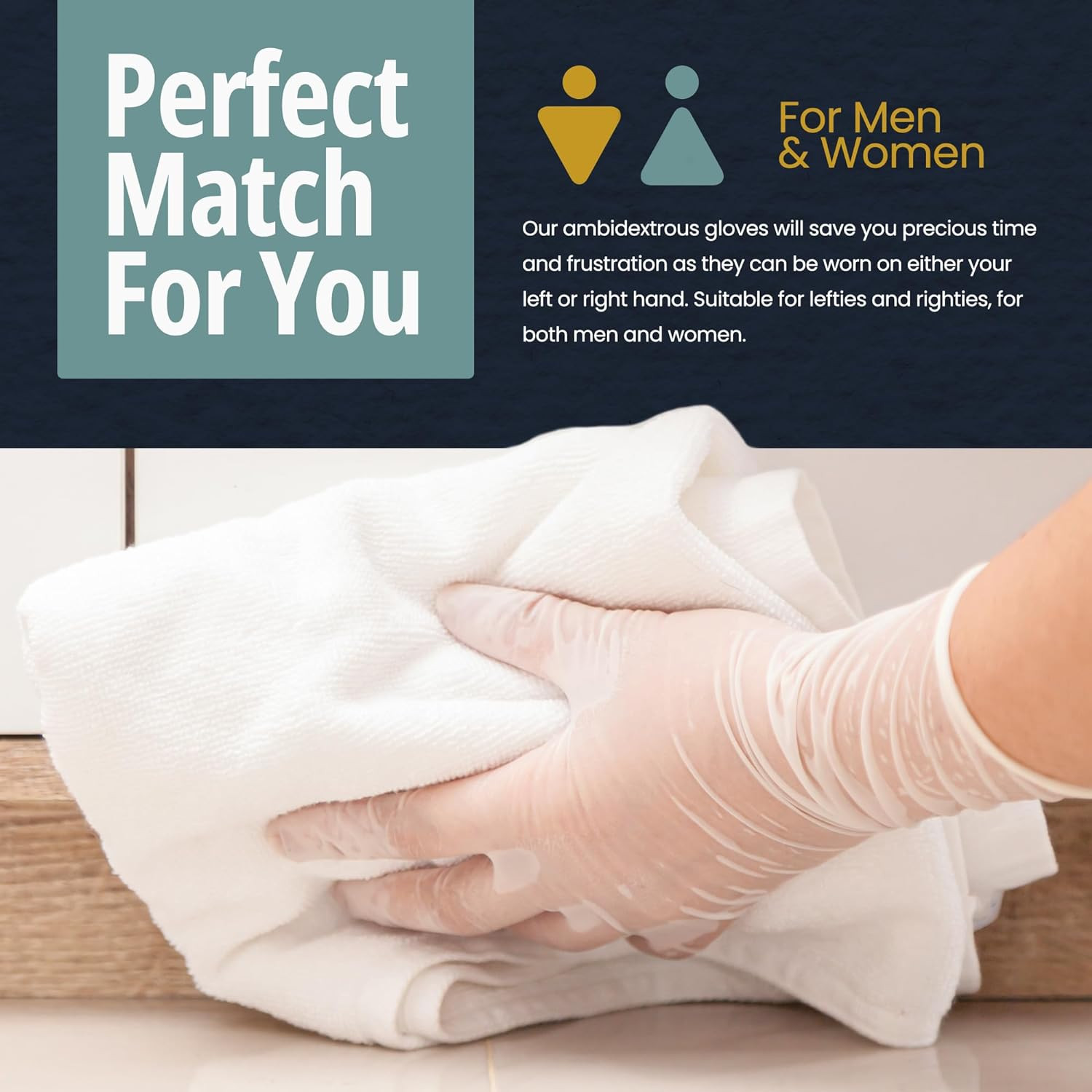Medical Vinyl Examination Gloves (Large, 100-Count) Latex Free Rubber