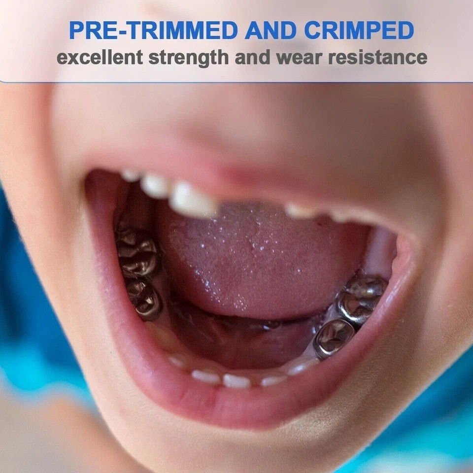 5 Pcs/Box Dental Stainless Steel Kids Primary Molar Crown Pediatric Metal Crowns