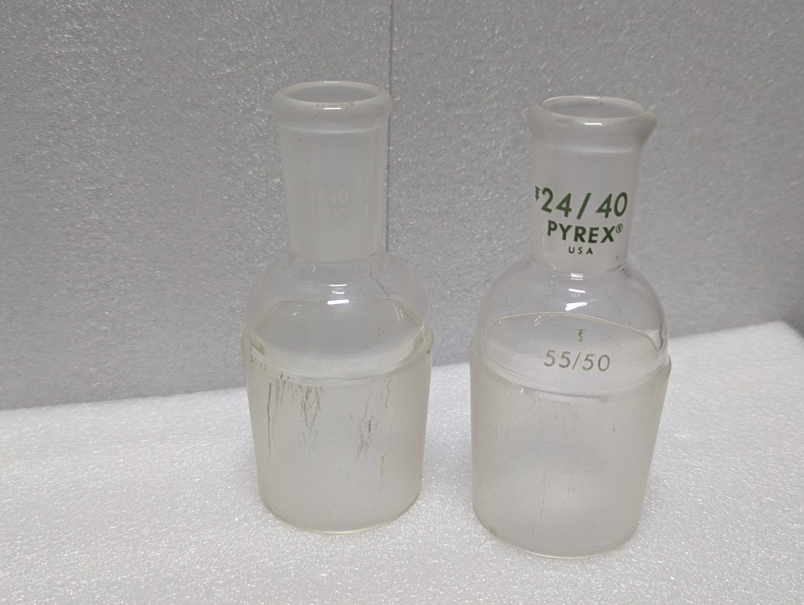 (x1) Corning/Kimax Pyrex Enlarging Adapter 24/40 to 55/50. Pre-owned
