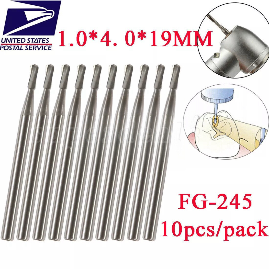 Dental Carbide Burs Tungsten Steel Bur FG #330 /FG #245 for High Speed Handpiece