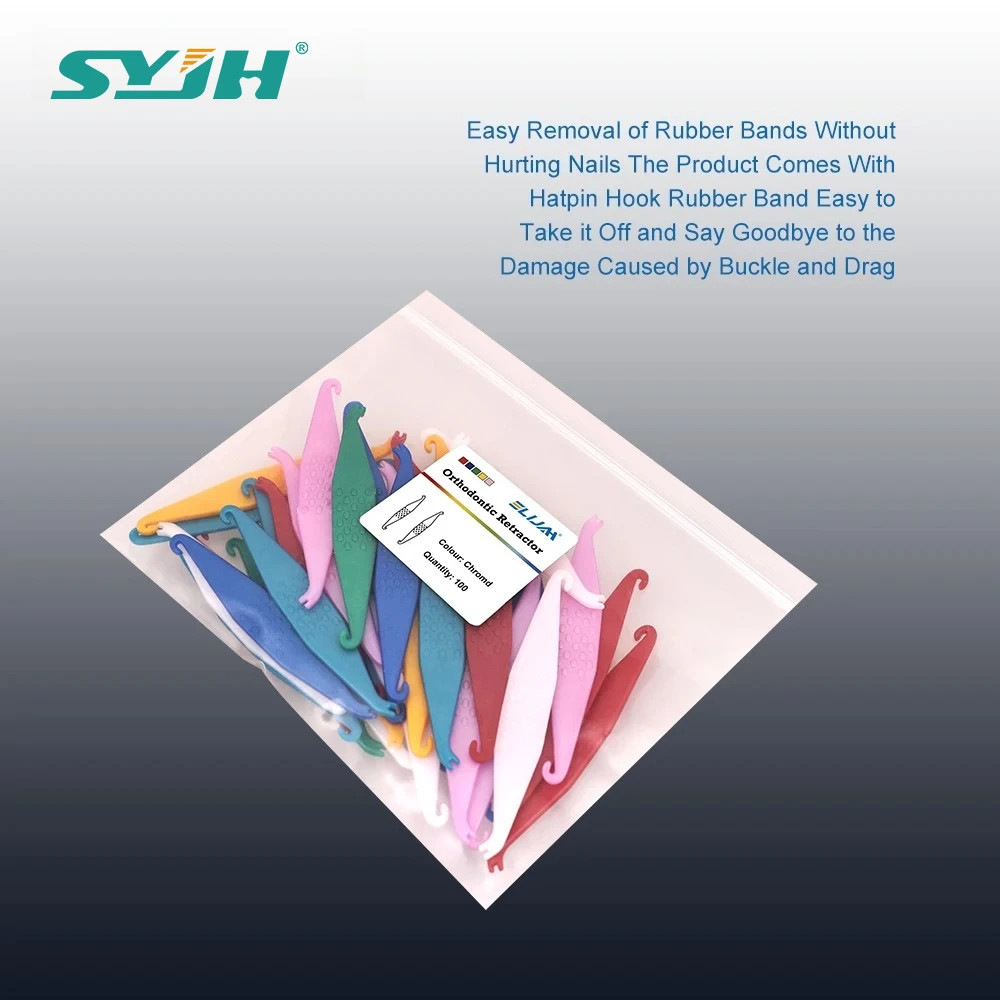 100Pcs Dental Rubber Band Hook Orthodontic Disposable Elastic Hook Rubber Hook