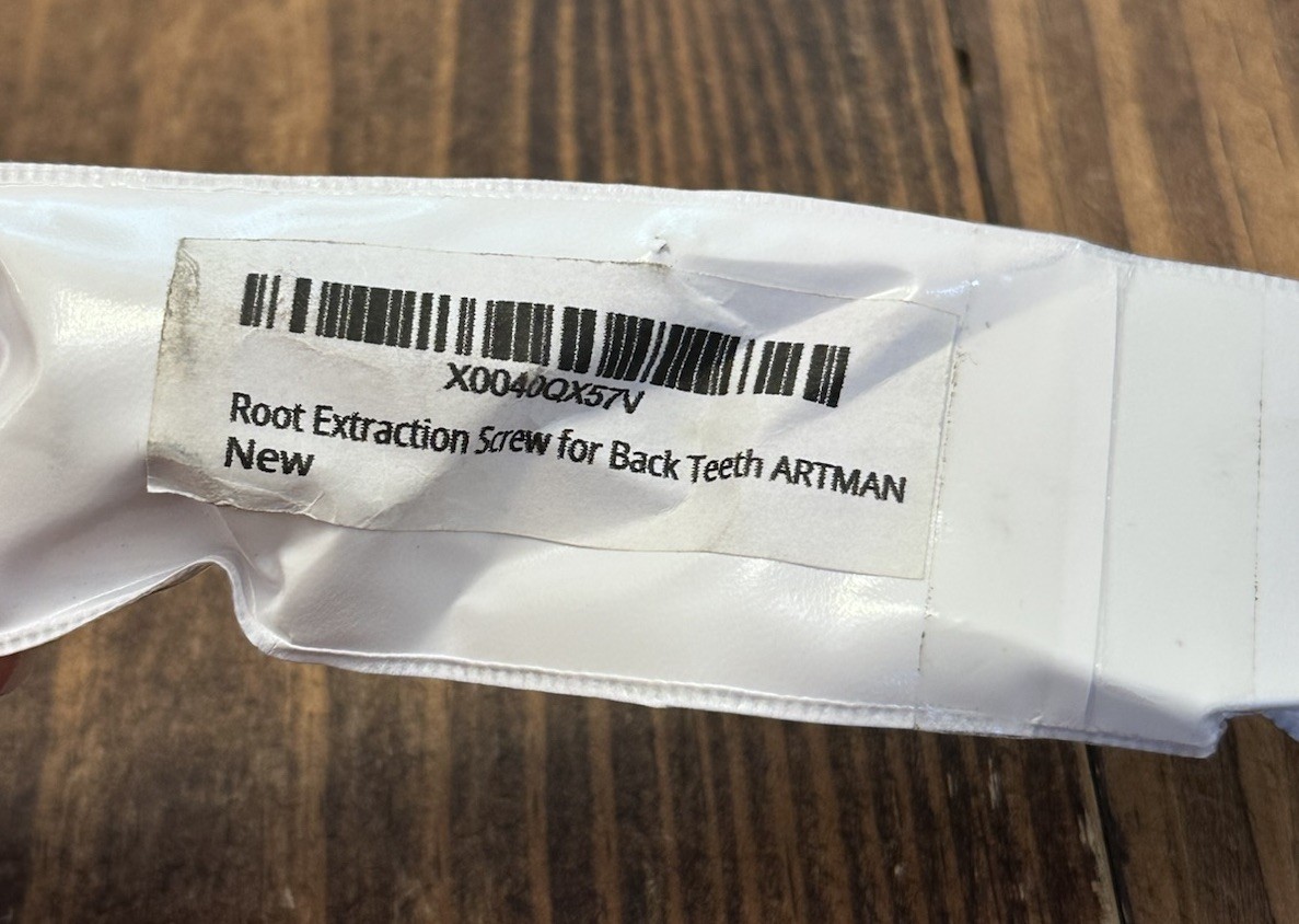 Artman Instruments Root Extraction Screw For Back Teeth, 1/Pk