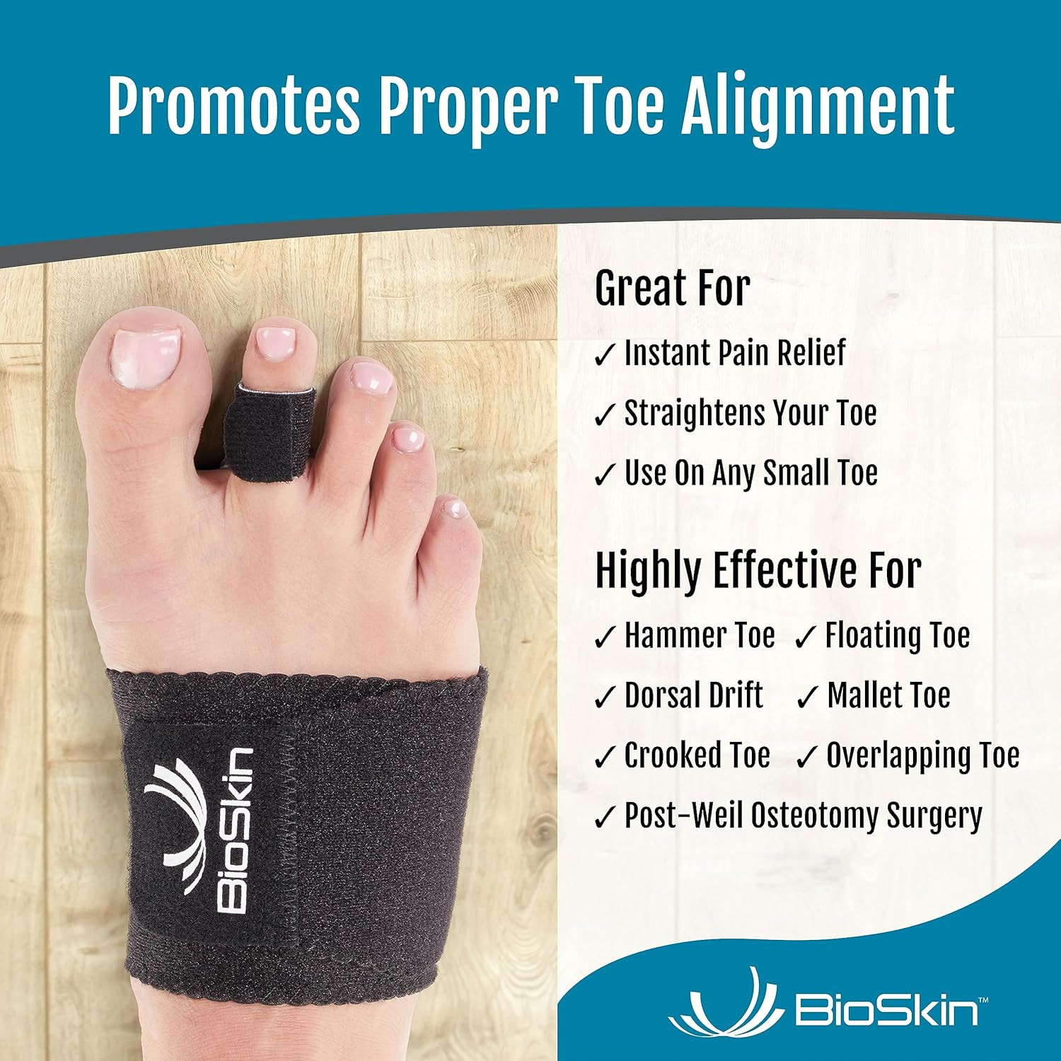 Hammer Toe Straightener – Patented 1 Count (Pack of 1), Black