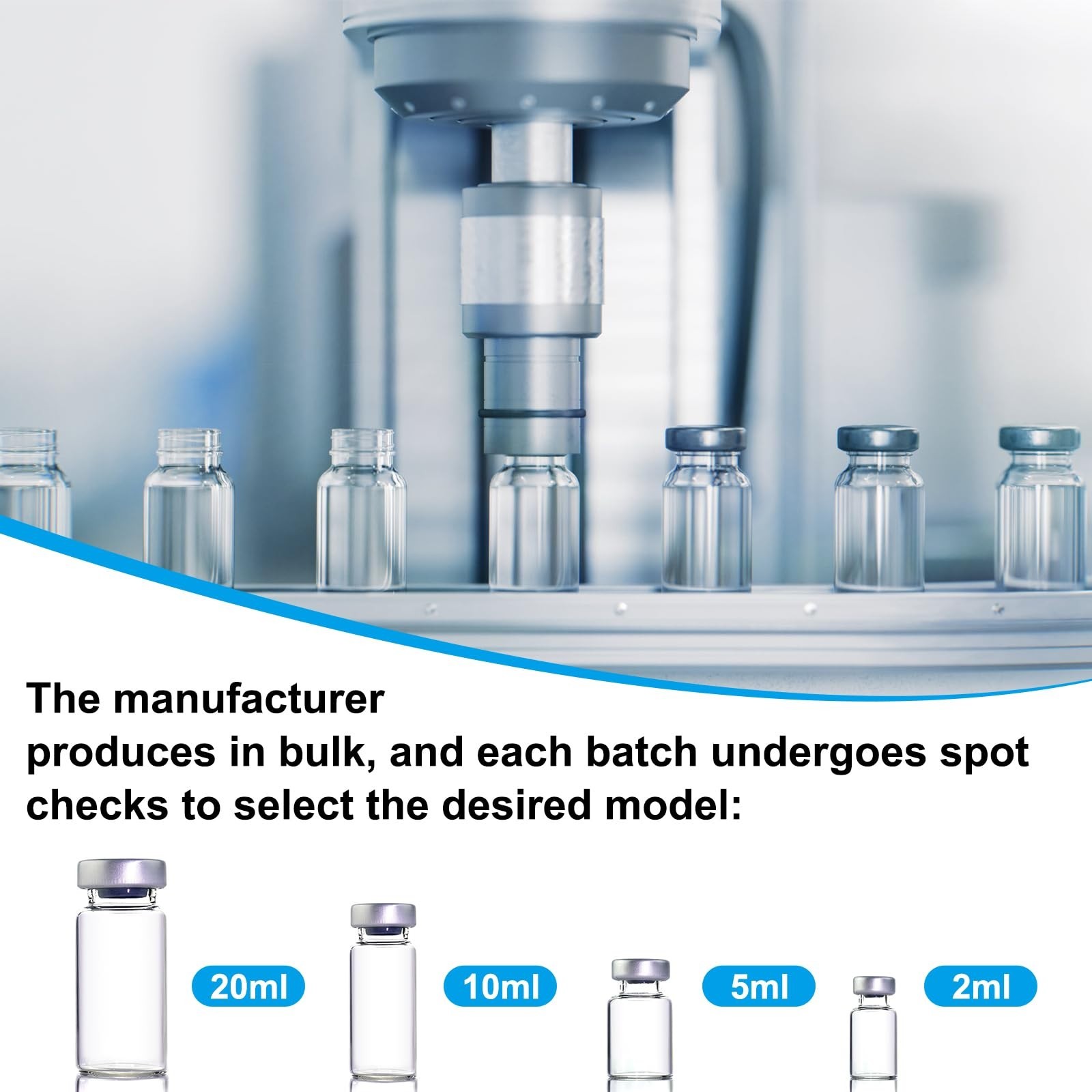 50 Pack 5ml Glass Sample Vials with Sealed Self-Healing Injection Port – Clear