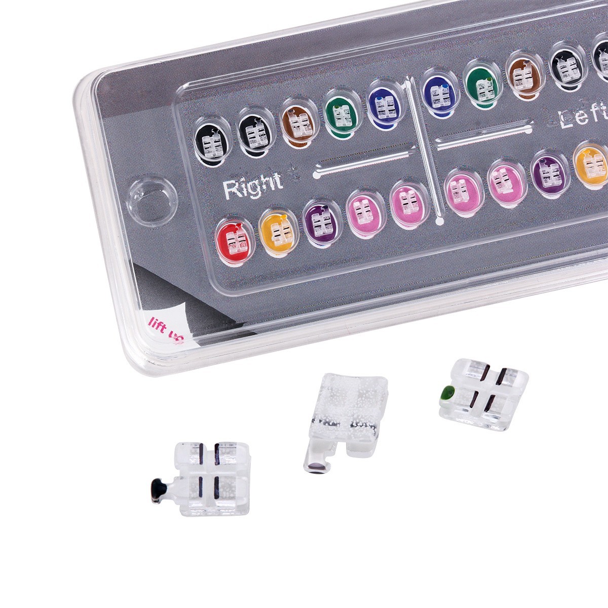 Dental Ortho Monocrystalline Sapphire Ceramic Brackets Roth/MBT .022 hooks 345