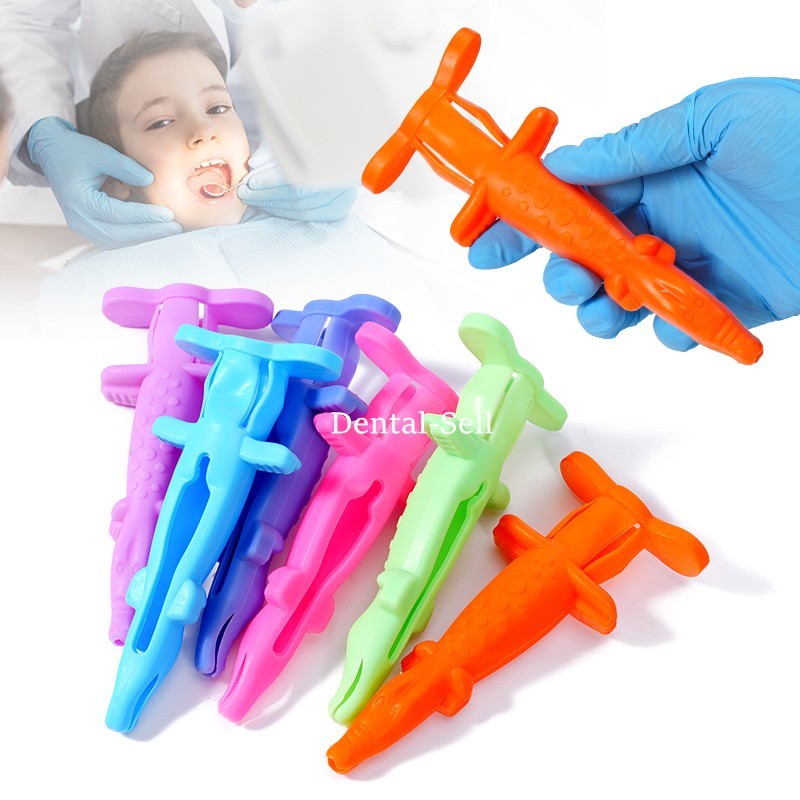 10 Pcs Dental Syringe Sleeve Crocodile Shaped Syringe Protective Cover Mix Color