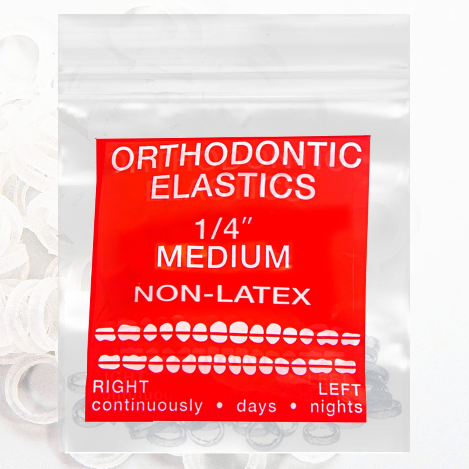 Clear Non-Latex 100 counts, Intraoral Elastic Bands Orthodontic Elastics Dent…