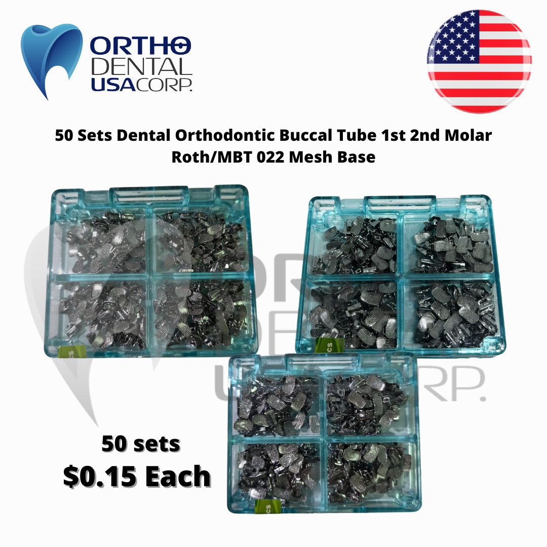 50 Sets 200 Dental Orthodontic Buccal Tube 1st 2nd Molar Roth/MBT 022′ OFFER!!