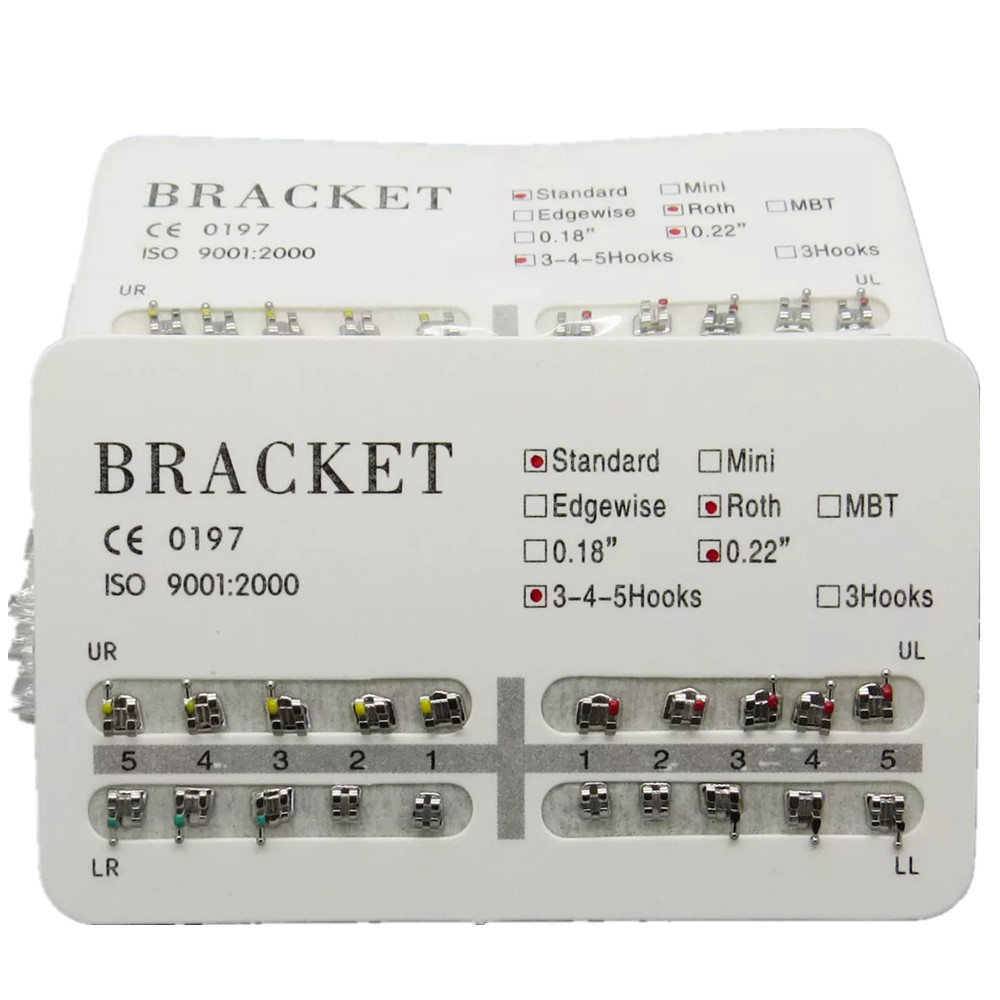 Dental Standard Braces 0.022 Roth Brackets+Ligature Ties 1000+NiTi Arch Wire