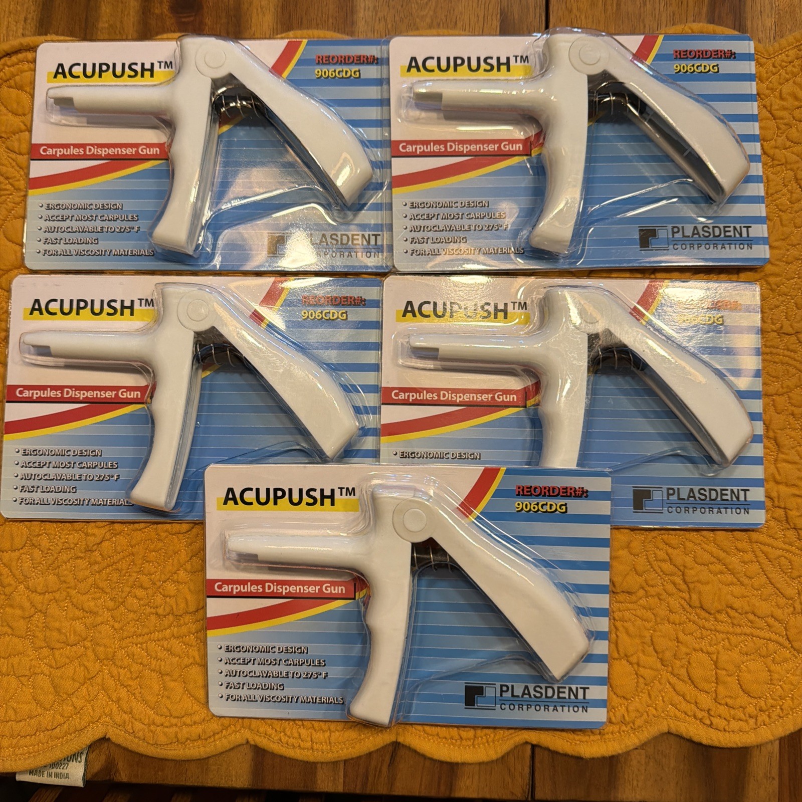 LOT OF 5 Acupush Carpules Dispenser Guns GRAY