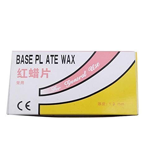 Lab Base Plate Red Utility Wax Sheets for Dental Use 1 Count (Pack of 20)