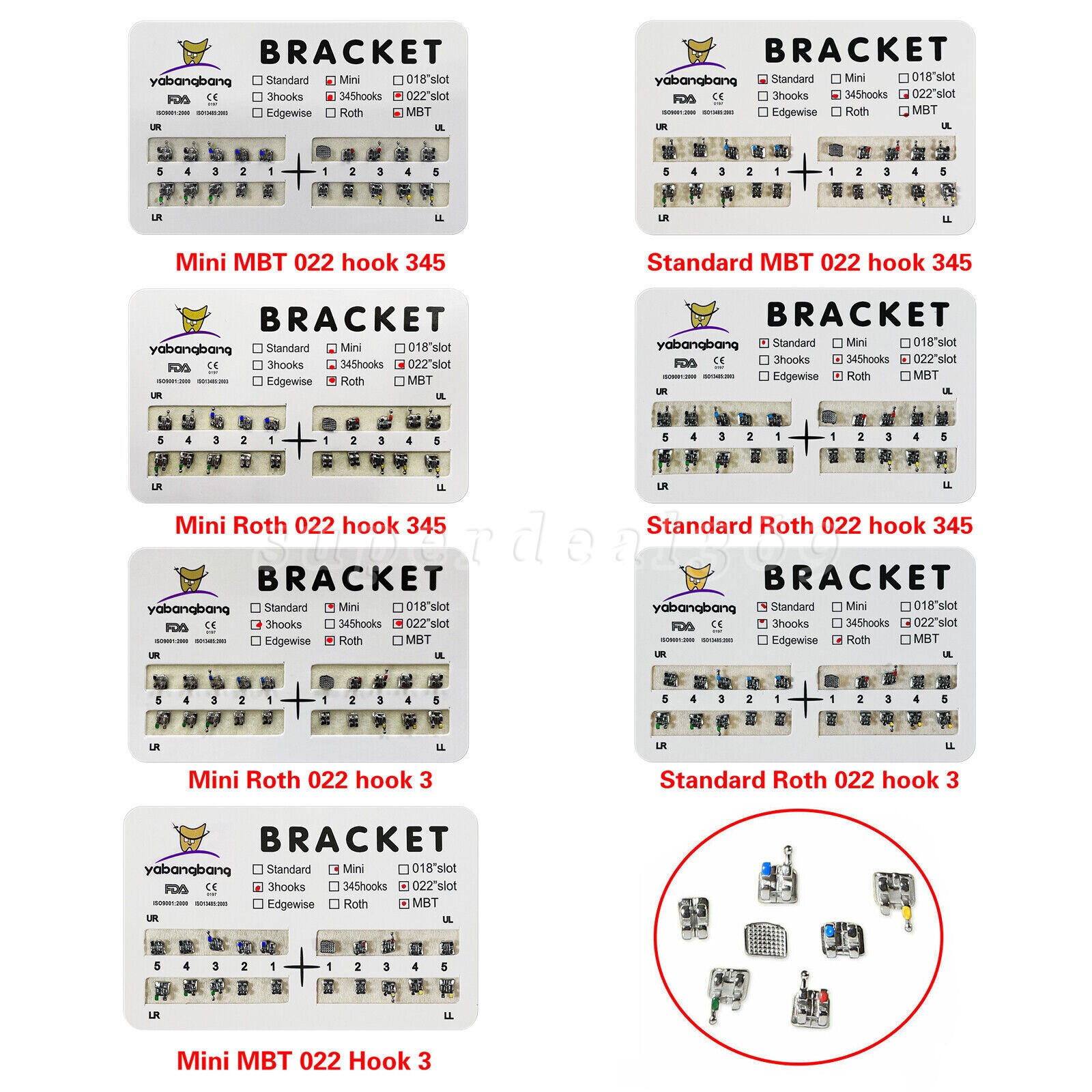 10 Packs Dental Orthodontic Metal Bracket Braces Mini Standard Roth/MBT 345Hook
