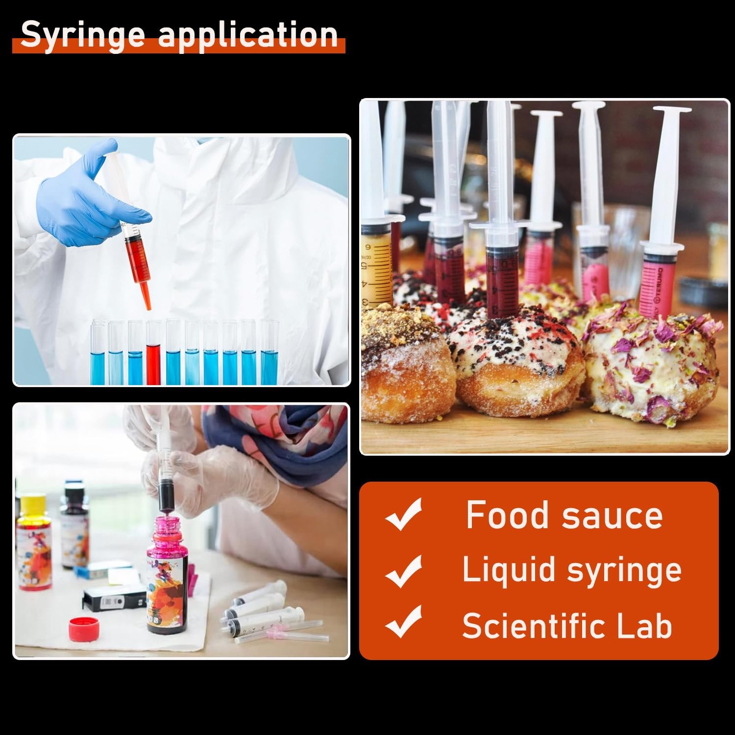 30Pack 10ml Syringes with Caps Luer Slip Tip No Needle Plastic 10ml, white