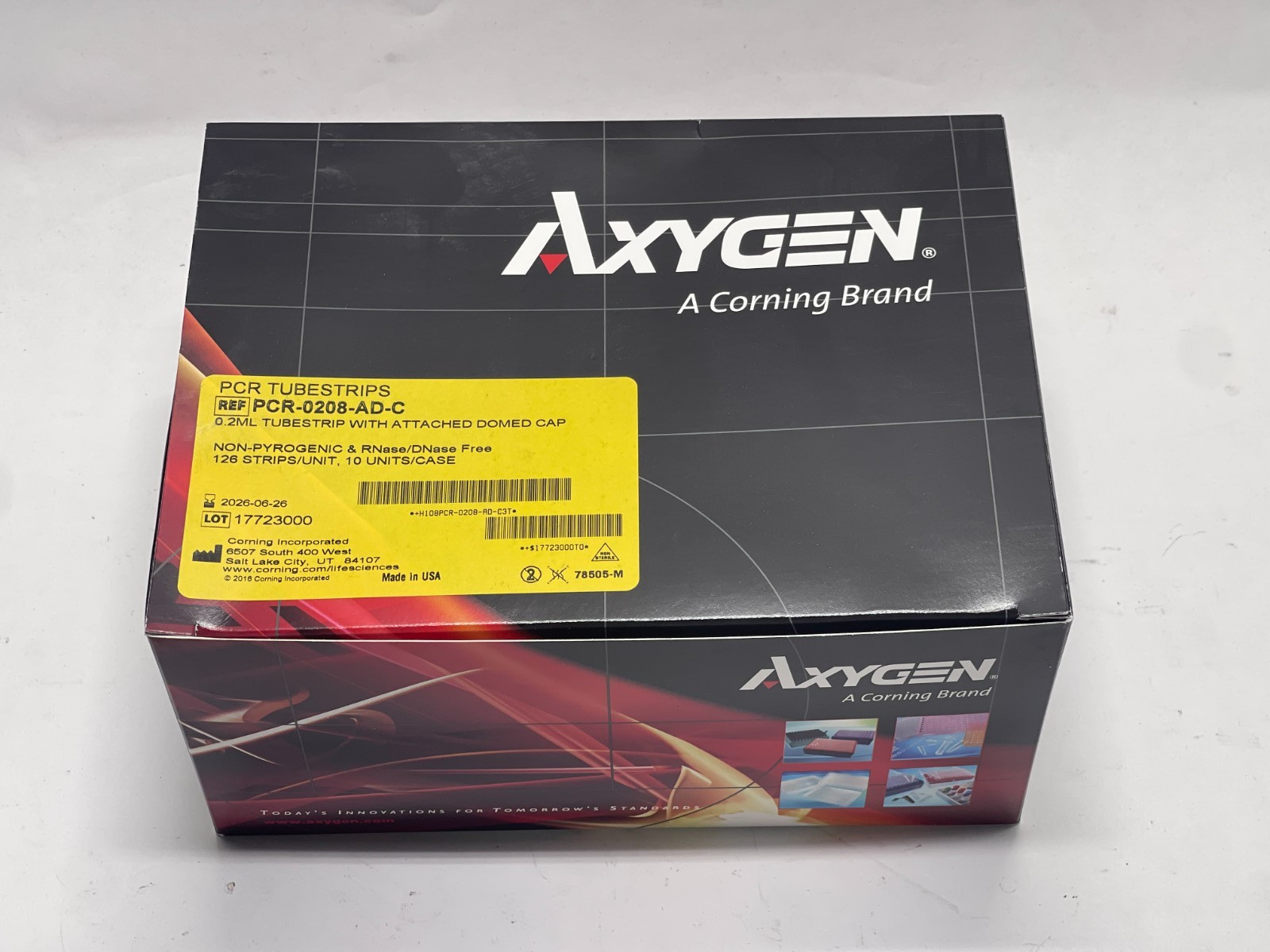 AXYGEN 126 Strips 0.2 mL PCR 8-Tube Strips w/ Domed Cap (2026), PCR-0208-AD-C