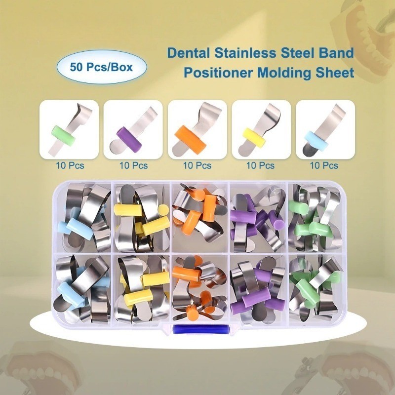 Dental Auto-matrix Forming Sheet Retainerless Sectional Matrices Bands 50Pcs/Box