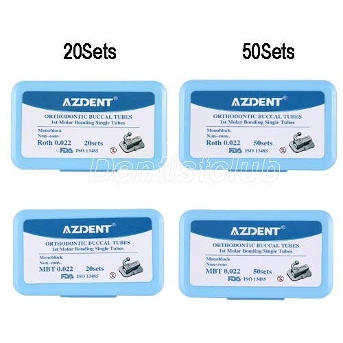 AZDENT Dental Orthodontic 1st Molar Buccal Tubes Bondable Non-Conv Roth/MBT .022