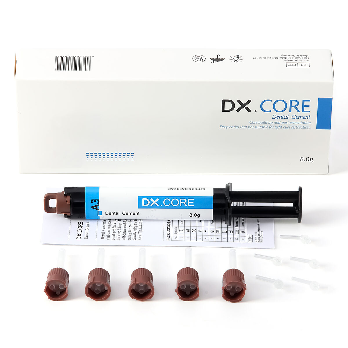 Dentex Dental Dual Cure Flowable Composite Resin Refill Core Build Up A2 A3 8g
