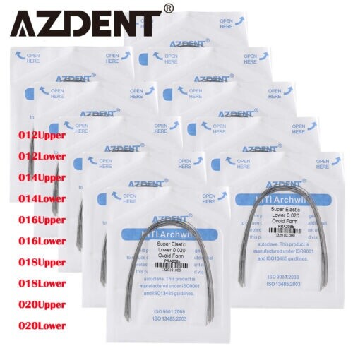 Ortodoncia Dental Super Elástico Niti Arco Redondo Alambres Forma Ovoide AZDENT