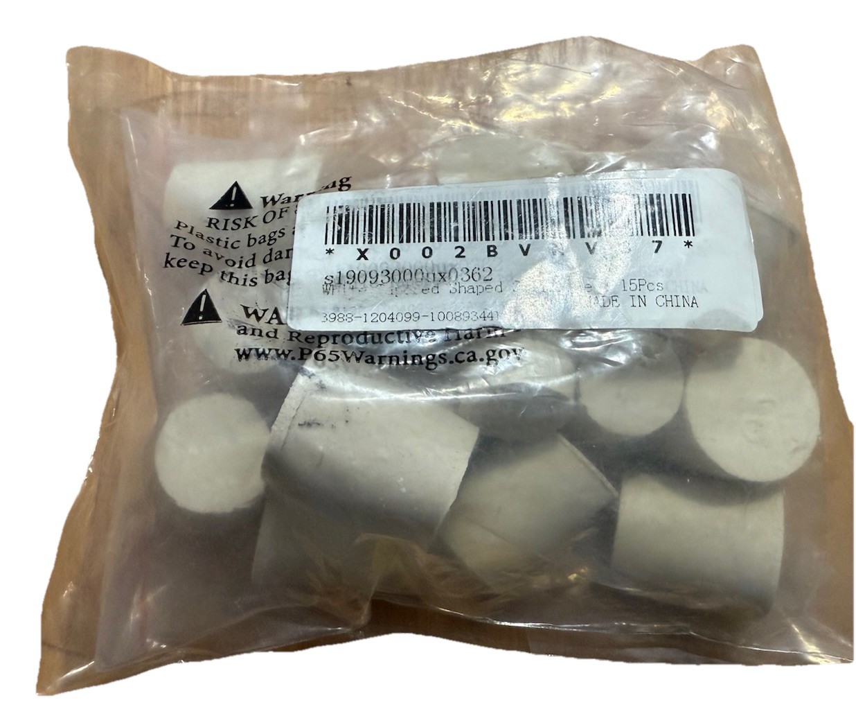 15pk Uxcell White Tapered Shaped Solid Rubber Stopper for Lab Tube – Size 3